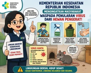 nfografis sebaran kasus Hantavirus di berbagai provinsi di Indonesia tahun 2026.Keterangan Foto: Petugas kebersihan mengenakan masker saat membersihkan area selokan guna meminimalisir risiko penularan virus melalui partikel debu dan kotoran tikus.