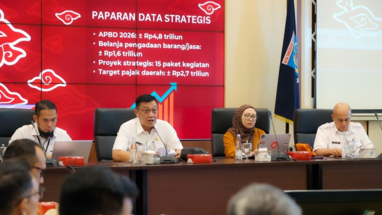 Suasana rapat koordinasi antara jajaran Pemkot Tangsel dan tim KPK di Puspemkot Tangsel.